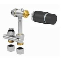 Jaga aansluitset 182 met AB thermostaatknop zwart 16x2 VPE/Alu Vario DP V 