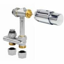 Jaga aansluitset 102 Crossflow 180º chrome AC thermostaatknop COLO.HBCF.AC.4115 FE/CU Ø15 mm knelkoppeling