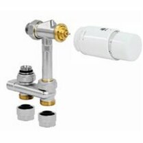 Jaga aansluitset 102 Crossflow 180º knop AW thermostaatknop COLO.HBCF.AW.4115 FE/CU Ø15 mm knelkoppeling