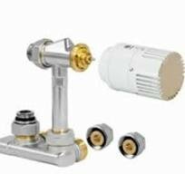 Jaga aansluitset 101 Crossflow 90º JW thermostaatknop COLO.HBCW.JW.4115 FE/CU Ø15 mm knelkoppeling wand aansluiting