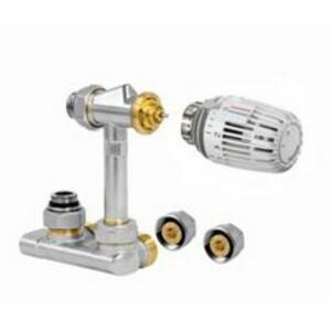 Jaga aansluitset 101 Crossflow 90º HC thermostaatknop COLO.HBCW.HC.4115 FE/CU Ø15 mm knelkoppeling wand aansluiting
