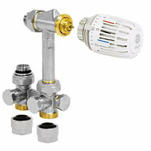 Jaga aansluitset 104 HC thermostaatknop 15 mm knelkop. STR 180º, recht model