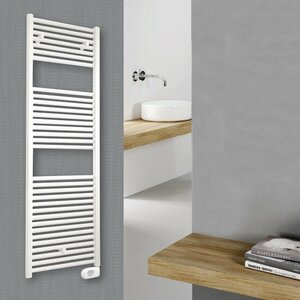 DRL E-Comfort Lisa EcoDD elektrische badkamerradiator 600 Watt 116 cm hoog x 50 cm breed wit  RAL9016