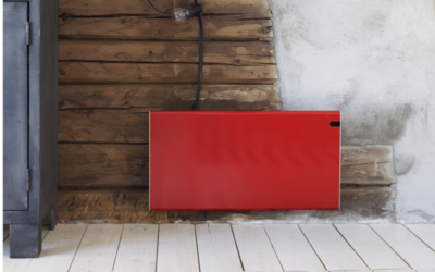 Adax Neo Basic 37 cm hoog x 48 cm breed in het rood met 400Watt elektrische radiator