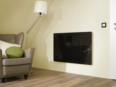 Masterwatt Lucento infraroodpaneel 850Watt, 120cm hoog x 80cm lang kleur zwart