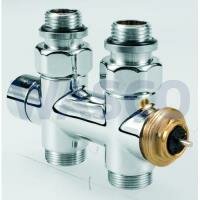 Jaga Thermostaatventiel chroom 1/2" recht model met 16mm VPE/Alu knelkoppelingen