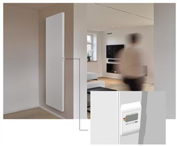 Vasco E-panel elektrische verticale radiator met vlakke voorplaat 180 cm hoog x 40 cm breed en 750 Watt